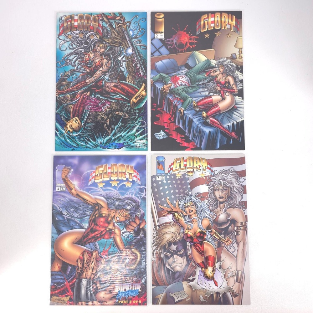 Glory Image Comics 1995–1996 Vol.1 Issues 2, 5, 7, & 8 Liefeld Deodato Nerd Geek